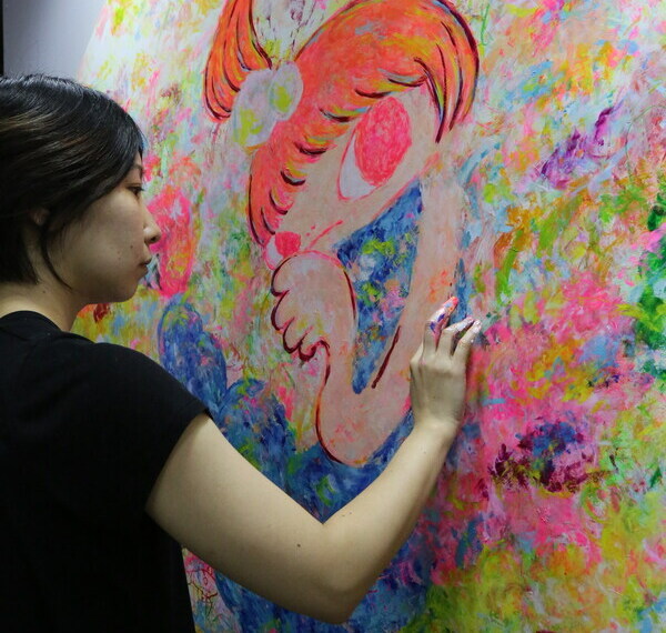 Ayako Rokkaku live painting at ComplexCon, Los Angeles, 2018