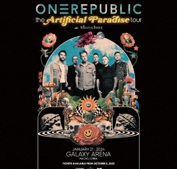 OneRepublic will take fans on an exhilarating musical journey with their brand-new world tour show titled “OneRepublic The Artificial Paradise Tour in Macao” on January 21, making them the first Western band ever to grace the stage at Galaxy Arena.