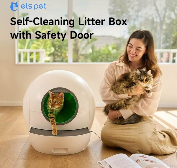 Els Pet Self-cleaning Litter Box with Safety Door