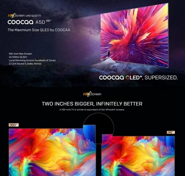 coocaa Max screen 100" QLED TV A5D