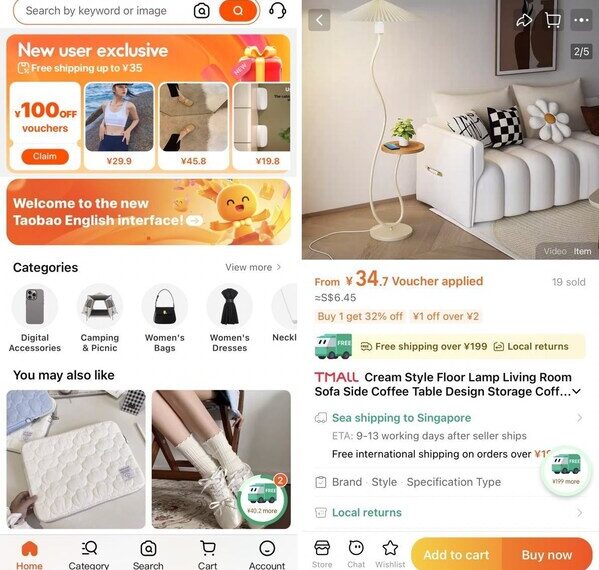 Taobao’s first-ever English app interface launches in Singapore