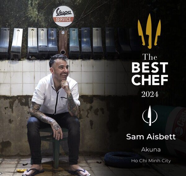 Chef Sam Aisbett of Akuna Restaurant received 1 Knife at ‘The Best Chef Awards’ 2024.